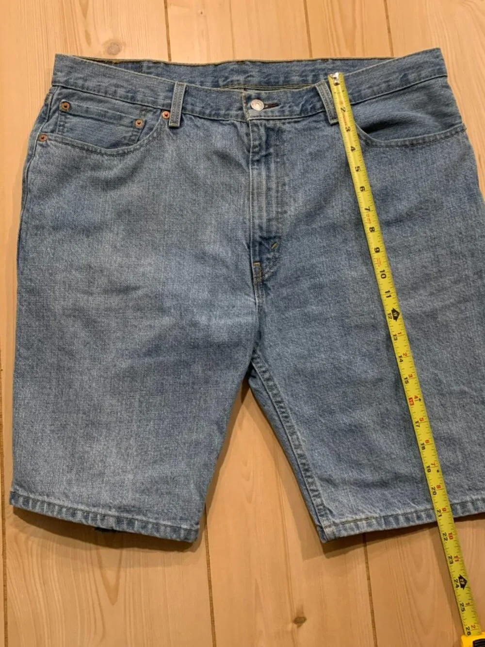 Levi Strauss Levi's 505 Straight Leg Utility Denim Light Blue Jean Shorts W 36